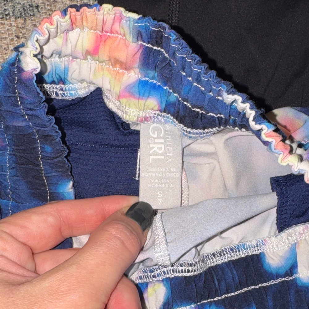 Patagonia Black Bike Shorts and Athleta Girl Tie-Dye Athletic Shorts - Picture 3 of 8